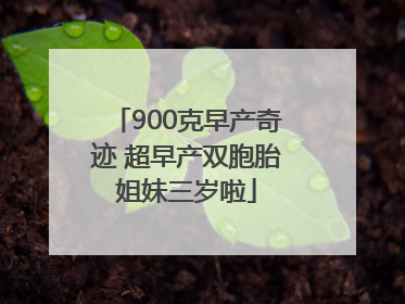 900克早产奇迹 超早产双胞胎姐妹三岁啦
